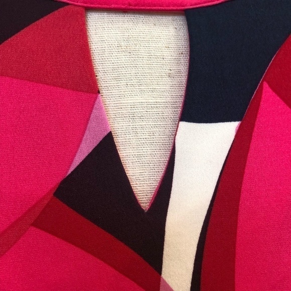 𝅺CHICO’S‎ multicolor abstract design Three-quarter sleeve dress - Picture 2 of 15